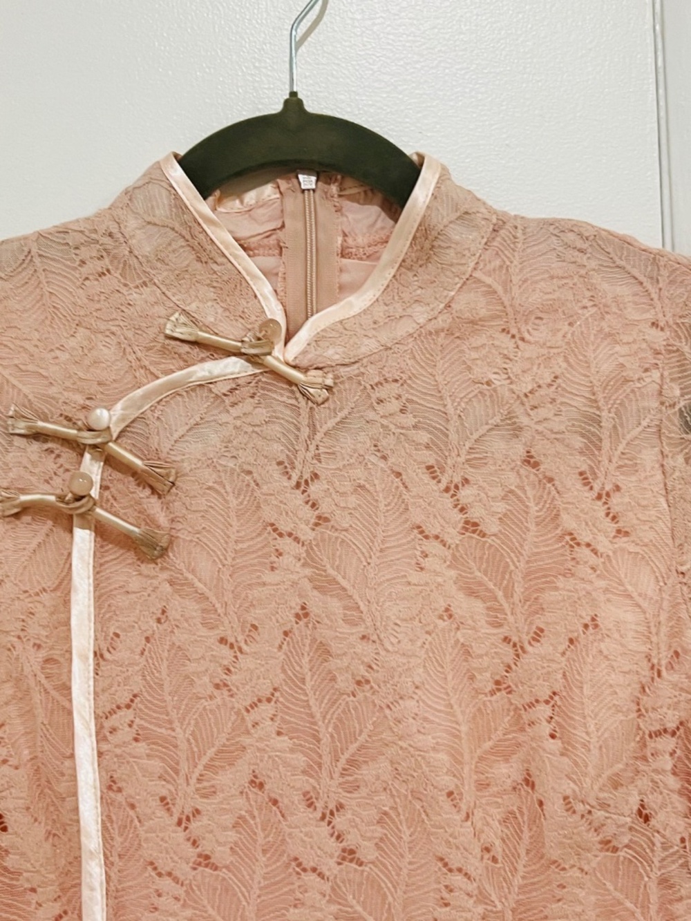 NWT Modern Pink Lace Qipao Cheongsam Dress | Chinese Size M (Fits US XS/S) - Picture 4 of 12